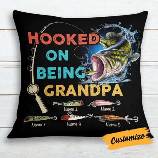 Personalized Love Fishing Grandpa Pillow