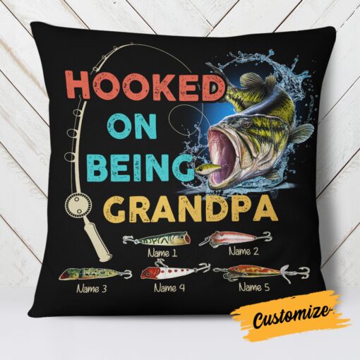 Personalized Love Fishing Grandpa Pillow