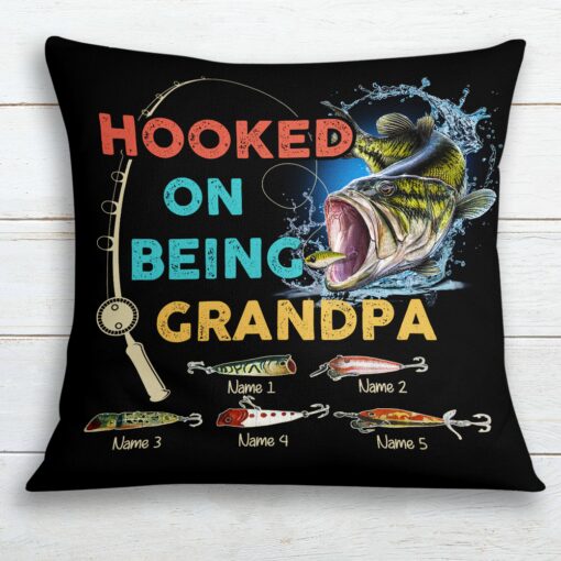 Personalized Love Fishing Grandpa Pillow