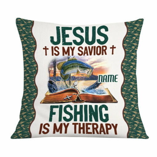 Personalized Love Fishing Jesus Pillow