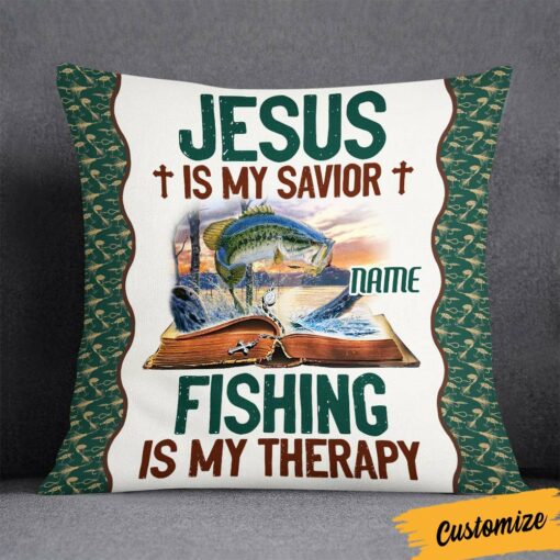 Personalized Love Fishing Jesus Pillow