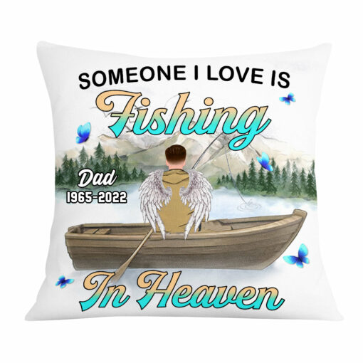 Personalized Love Fishing Memo Dad Grandpa Pillow