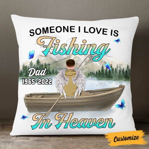 Personalized Love Fishing Memo Dad Grandpa Pillow