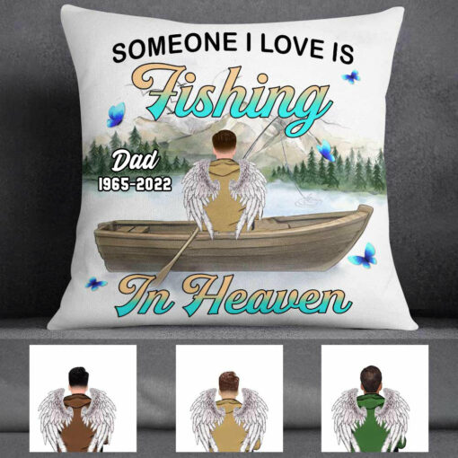 Personalized Love Fishing Memo Dad Grandpa Pillow