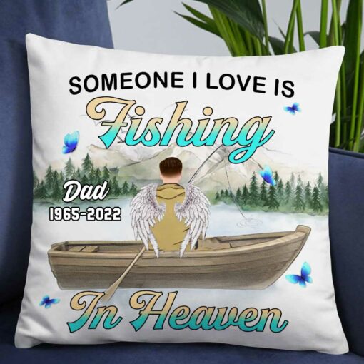 Personalized Love Fishing Memo Dad Grandpa Pillow