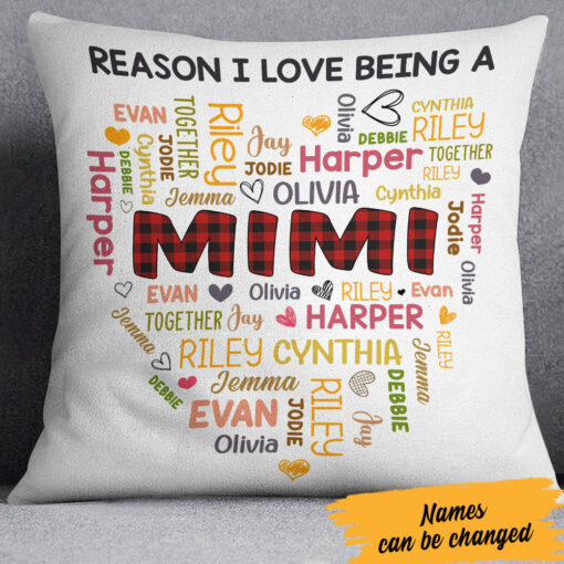 Personalized Love Grandma Word Art Pillow