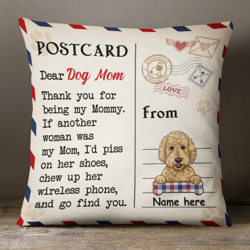 Personalized Love Letter To Dog Mom Pillow