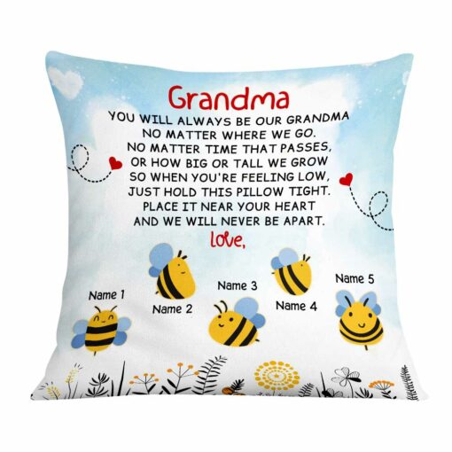 Personalized Love Mom Grandma Bee Pillow