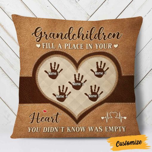 Personalized Love Mom Grandma Heart Pillow