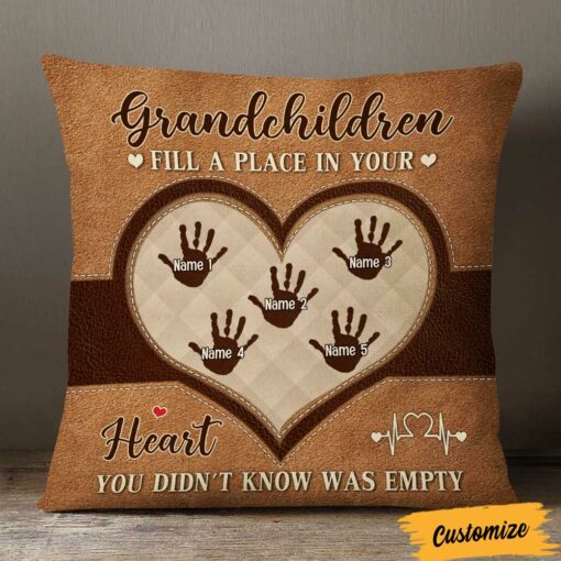 Personalized Love Mom Grandma Heart Pillow