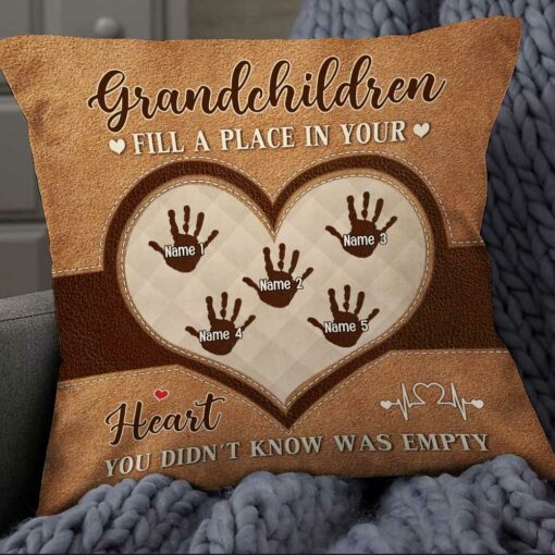 Personalized Love Mom Grandma Heart Pillow