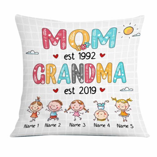 Personalized Love Mom Grandma Pillow