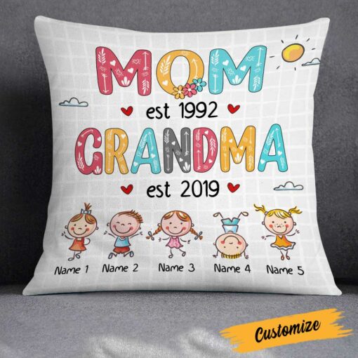 Personalized Love Mom Grandma Pillow