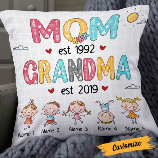 Personalized Love Mom Grandma Pillow