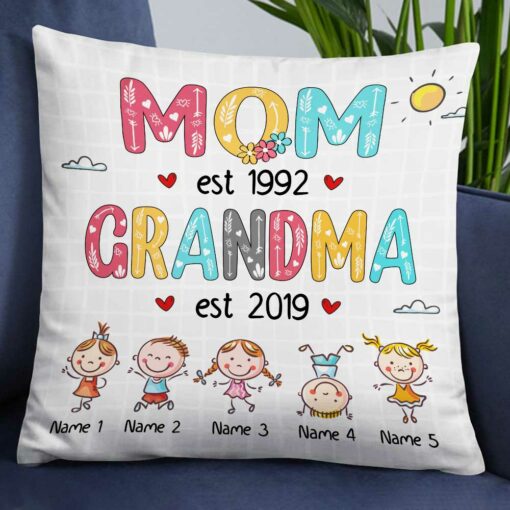 Personalized Love Mom Grandma Pillow