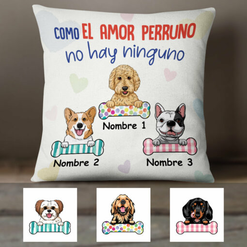 Personalized Love My Dog Perruno Spanish Pillow