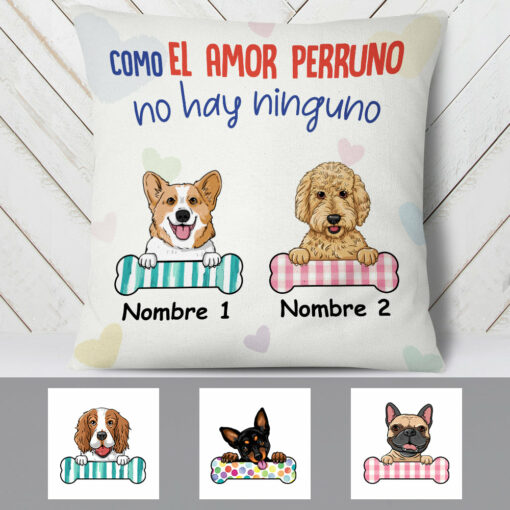 Personalized Love My Dog Perruno Spanish Pillow