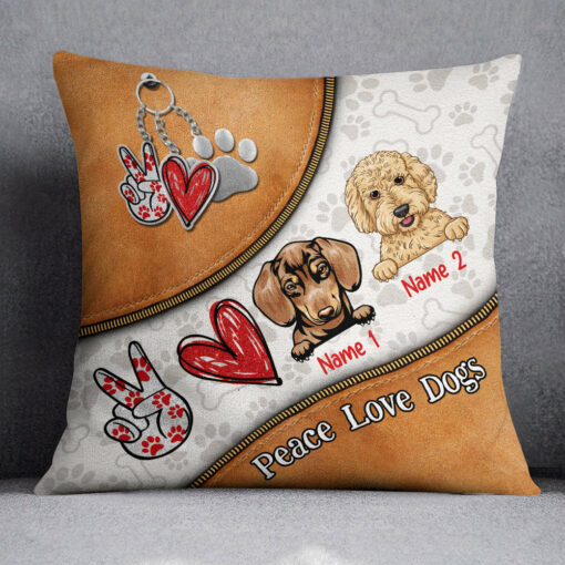 Personalized Love Peace Dog Pillow