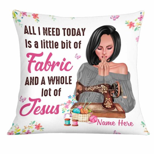 Personalized Love Sewing All I Need Pillow