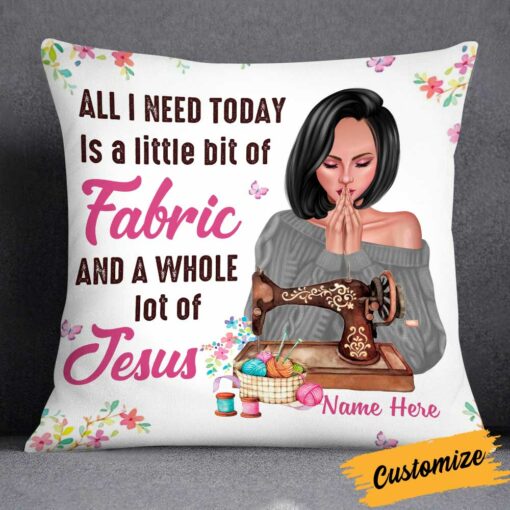 Personalized Love Sewing All I Need Pillow