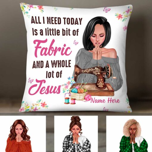 Personalized Love Sewing All I Need Pillow