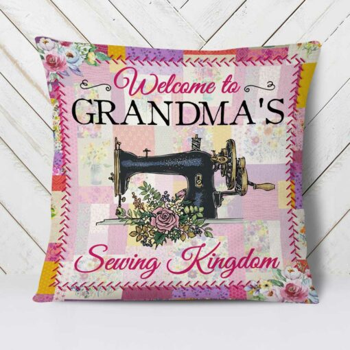 Personalized Love Sewing Girl Mom Grandma Pillow