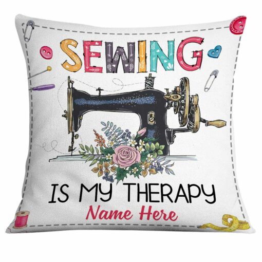 Personalized Love Sewing Girl Pillow