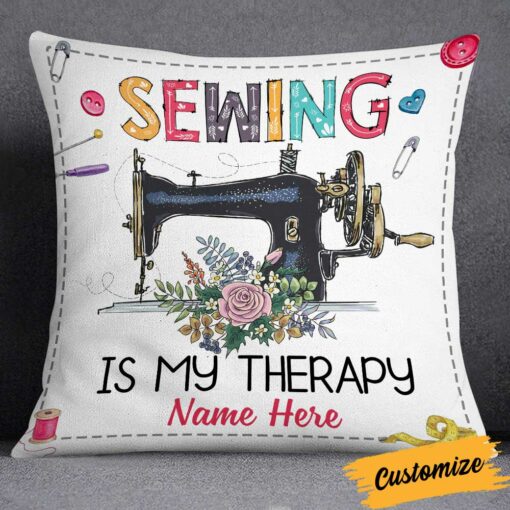 Personalized Love Sewing Girl Pillow