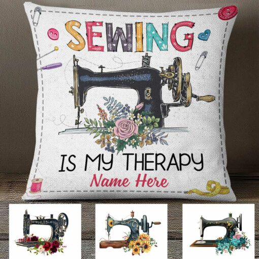 Personalized Love Sewing Girl Pillow