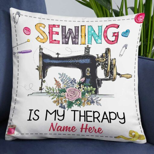 Personalized Love Sewing Girl Pillow