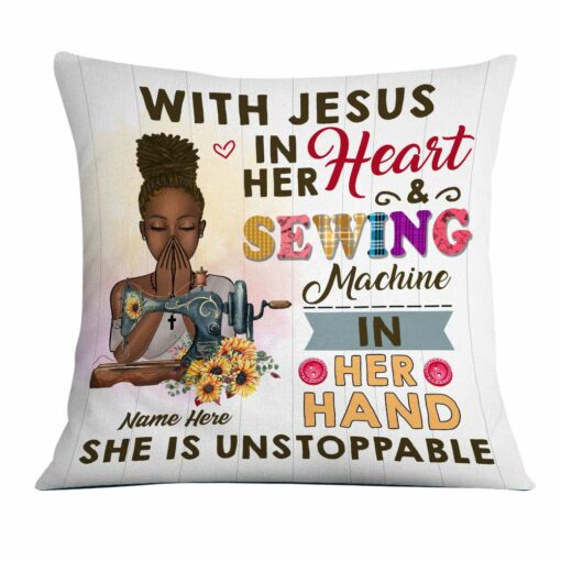 Personalized Love Sewing Jesus Pillow