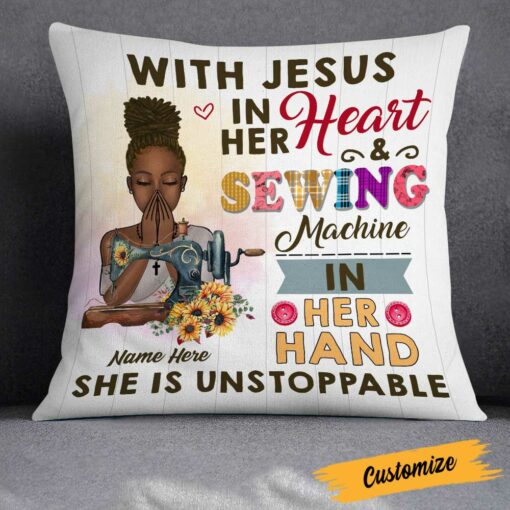 Personalized Love Sewing Jesus Pillow