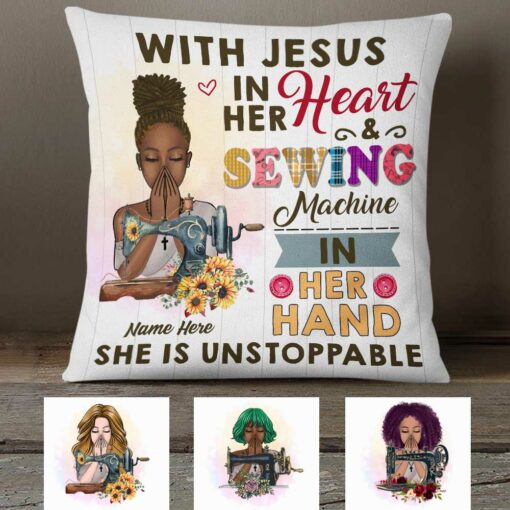 Personalized Love Sewing Jesus Pillow