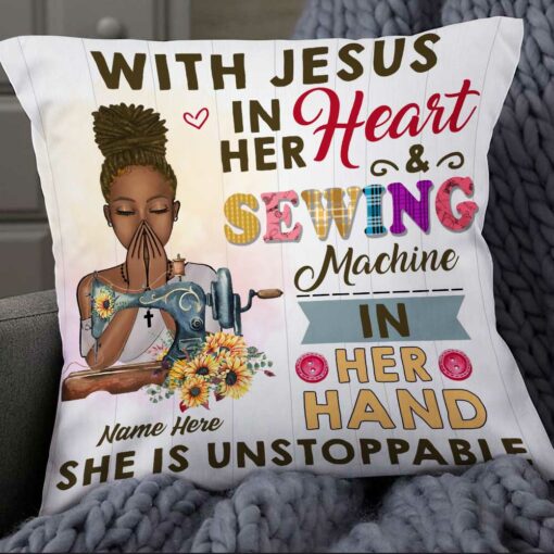 Personalized Love Sewing Jesus Pillow