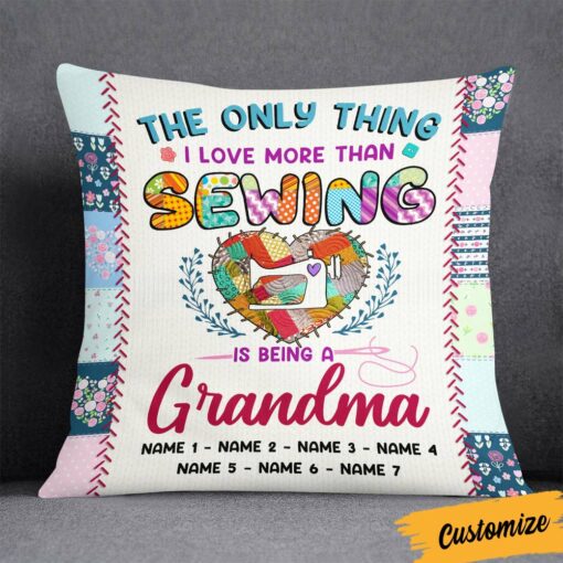 Personalized Love Sewing Quilting Mom Grandma Pillow