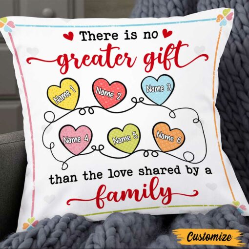 Personalized Love Shared By Family Pillow