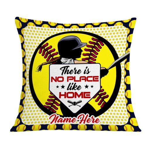 Personalized Love Softball Girl Pillow