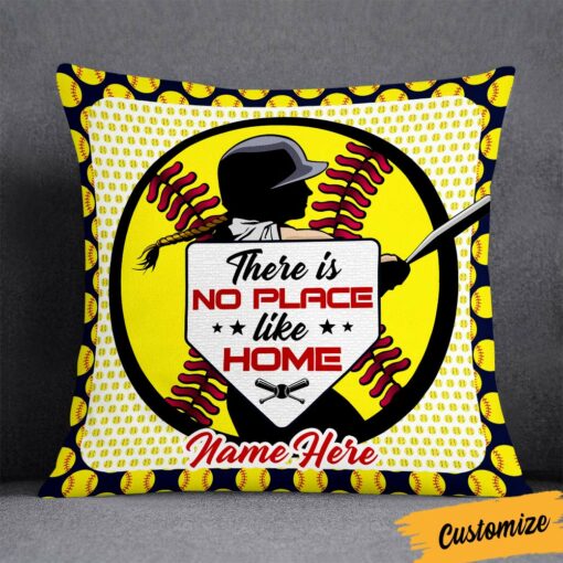 Personalized Love Softball Girl Pillow