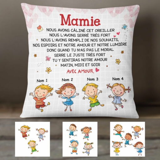 Personalized Mamie Maman Grandma Mom French Pillow