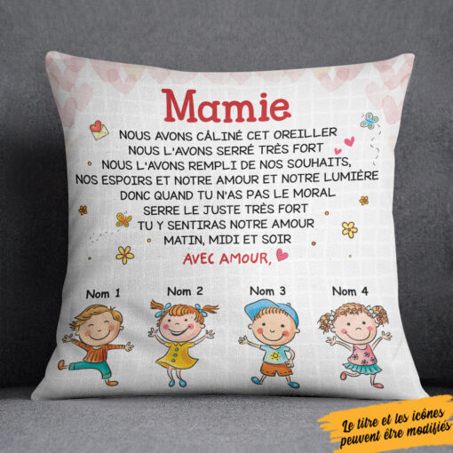 Personalized Mamie Maman Grandma Mom French Pillow