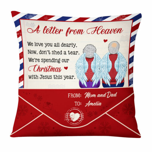 Personalized Memorial Gift A Letter From Heaven Pillow