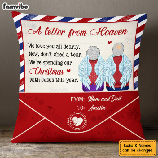 Personalized Memorial Gift A Letter From Heaven Pillow