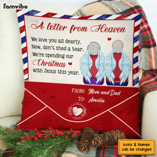 Personalized Memorial Gift A Letter From Heaven Pillow