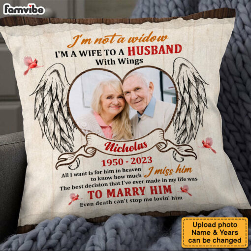 Personalized Memorial Gift For Wife Loss Husband Cardinal Christmas Pillow