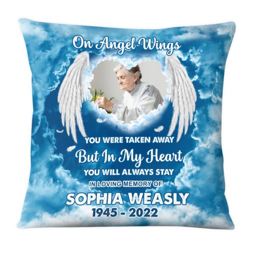 Personalized Memorial Gift On Angel Wings Pillow