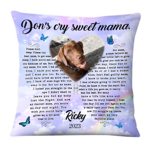 Personalized Memorial Gift Photo For Loss Of Pet Pillow