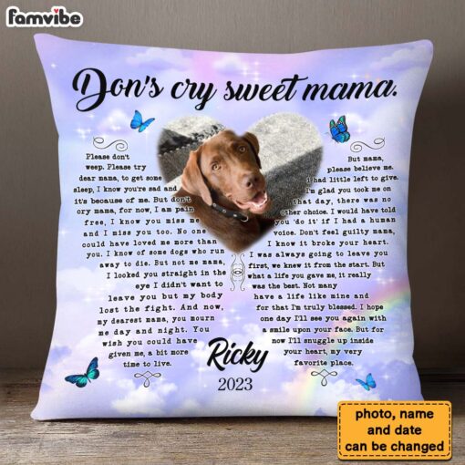 Personalized Memorial Gift Photo For Loss Of Pet Pillow