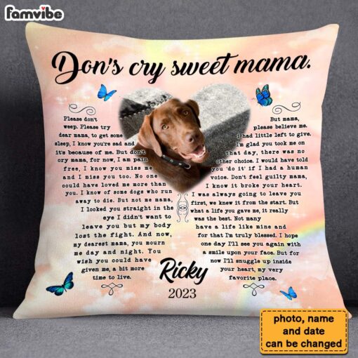 Personalized Memorial Gift Photo For Loss Of Pet Pillow