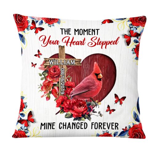 Personalized Memorial Gift The Moment Your Heart Stopped Pillow