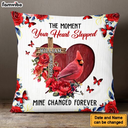 Personalized Memorial Gift The Moment Your Heart Stopped Pillow